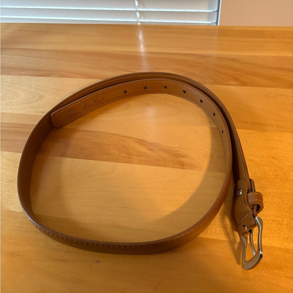 Women's Tan Leather Belt by Mai Kun
